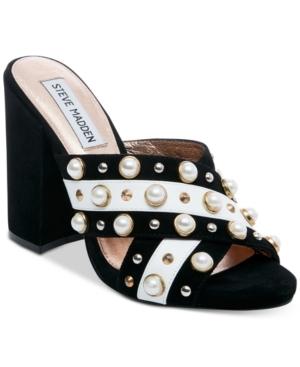 Steve Madden Women's Cove Pearl Studded Mules