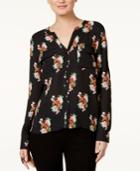 Inc International Concepts Printed Tulip-back Blouse, Only At Macy's