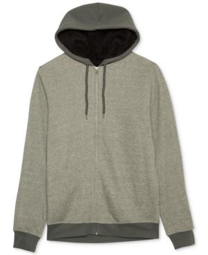 Jem Men's Marled Zip Up Sherpa-lined Fleece Hoodie