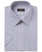 Club Room Men's Easy Care Yellow Striped Short-sleeve Dress Shirt, Only At Macy's
