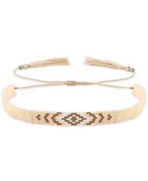 Lucky Brand Gold-tone Neutral Stone Beaded Choker Necklace