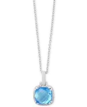 Final Call By Effy Blue Topaz (3 Ct. T.w.) & Diamond Accent Pendant Necklace In 14k White Gold