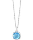 Final Call By Effy Blue Topaz (3 Ct. T.w.) & Diamond Accent Pendant Necklace In 14k White Gold