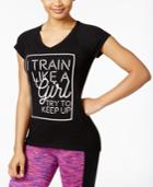 Ideology Train Like A Girl Graphic Top, Only At Macy's