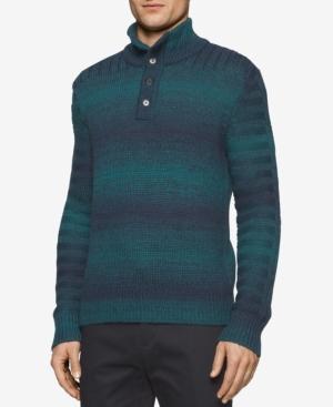 Calvin Klein Men's Space-dyed Three-button Sweater