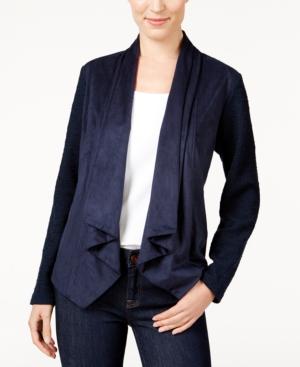Style & Co. Mixed-media Draped Jacket, Only At Macy's