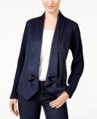 Style & Co. Mixed-media Draped Jacket, Only At Macy's