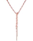 Guess Rose Gold-tone Imitation Pearl Tassel Knotted Lariat Necklace, 30 + 2 Extender