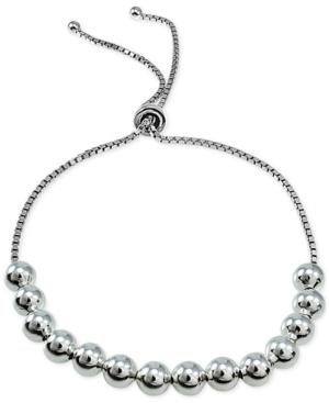 Giani Bernini Beaded Box-link Adjustable Bracelet In Sterling Silver, Only At Macy's