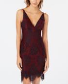 Blondie Nites Juniors' Lace V-neck Bodycon Dress