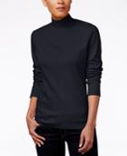 Karen Scott Petite Mock-neck Top, Only At Macy's