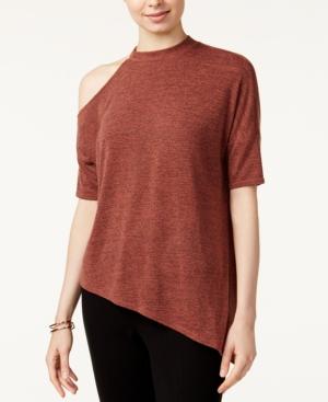 Bar Iii Asymmetrical Cold-shoulder Top, Created For Macy's