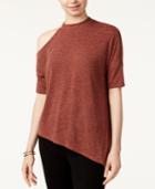 Bar Iii Asymmetrical Cold-shoulder Top, Created For Macy's