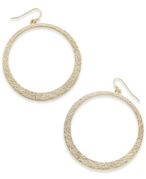 Thalia Sodi Gold-tone Textured Gypsy Hoop Earrings, Only At Macy's