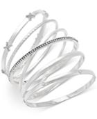 Inc International Concepts Silver-tone 5-pc. Crystal-detail Bangle Bracelet
