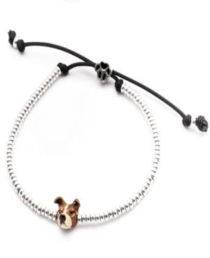 American Staffordshire Head Bracelet In Sterling Silver And Enamel