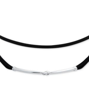Anne Klein Silver-tone Hardware And Velvet Choker Necklace