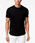 Sean John Men's Destructed Rhinestone Cotton T-shirt