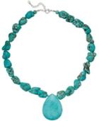 Manufactured Turquoise Pendant Necklace In Sterling Silver (550 Ct. T.w.)