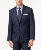 Ryan Seacrest Distinction Men's Modern Fit Blue Flannel Glen Plaid Jacket, Only At Macy's