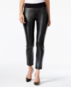 Alfani Prima Faux-leather-front Skinny Pants, Only At Macy's