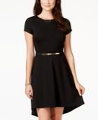 City Triangles Juniors' Belted High-low Dress
