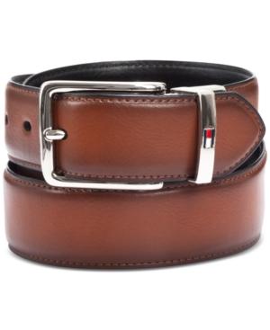 Tommy Hilfiger Men's Feather-edge Reversible Logo Belt