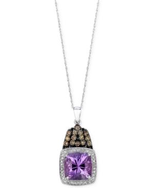 Le Vian Amethyst (3-1/3 Ct. T.w.) And Diamond (1/2 Ct. T.w.) Pendant Necklace In 14k White Gold.