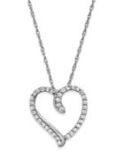 Diamond Necklace, Sterling Silver Diamond Heart Pendant (1/4 Ct. T.w.)