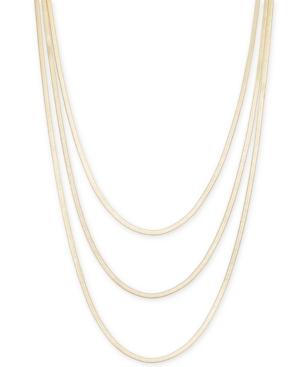 Thali Sodi Gold-tone Graduated Herringbone Layered Necklace, 30 + 3 Extender, Created For Macy's