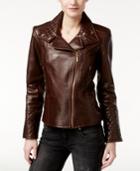 Calvin Klein Leather Quilted Moto Jacket