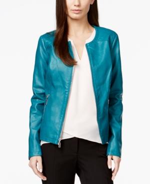 Alfani Petite Quilted Shoulder Moto Jacket, Only At Macy's