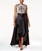Betsy & Adam Lace Illusion Ball Gown