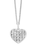 Balissima By Effy Diamond Woven Heart 18 Pendant Necklace (1/6 Ct. T.w.) In Sterling Silver