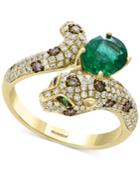 Signature By Effy Multi-gemstone (1-1/6 Ct. T.w.) & Diamond (5/8 Ct. T.w.) Leopard Ring In 14k Gold