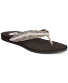 Yellow Box Petronia Feather Flip Flops Women's Shoes