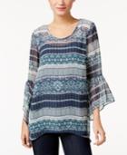 Style & Co Striped Sheer Top, Only At Macy's