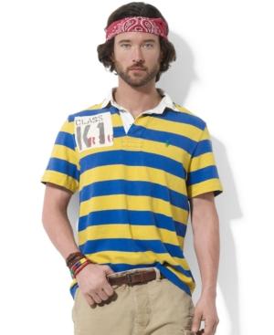 Polo Ralph Lauren Shirt, Custom Fit Short Sleeve Stripe Rugby Polo Shirt