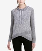 Calvin Klein Performance Cowl-neck Colorblocked Crossover-hem Sweater