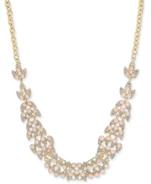 I.n.c. Pave & Stone Leaf Statement Necklace, 18 + 3 Extender