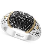 Effy Diamond Cluster Filigree Ring (3/4 Ct. T.w.) In Sterling Silver And 18k Gold