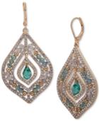 Lonna & Lilly Gold-tone Green Stone Beaded Chandelier Earrings