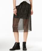 Shift Juniors' Sheer Metallic Pleated Skirt