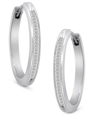 Diamond Earrings, Sterling Silver Diamond Hoop Earrings (1/2 Ct. T.w.)