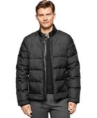 Calvin Klein Men's Nylon Jacket With Faux Leather Collar