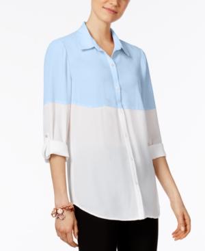 Ny Collection Colorblocked Shirt