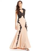 Betsy & Adam Lace-overlay Keyhole Gown