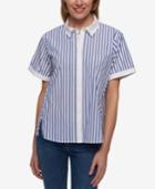 Tommy Hilfiger Striped Short-sleeve Shirt, Created For Macy's