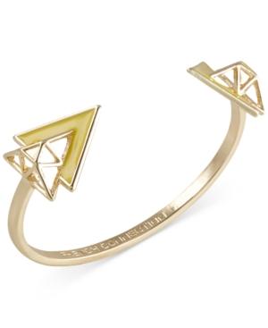 French Connection Gold-tone Openwork Triangle Cuff Bracelet
