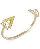 French Connection Gold-tone Openwork Triangle Cuff Bracelet